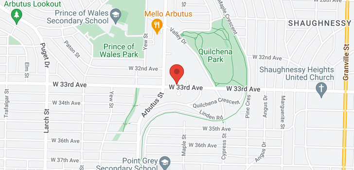 map of 222 2083 W 33RD AVENUE